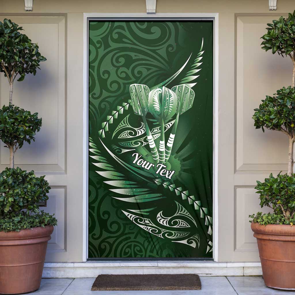 Personalised All Green New Zealand Darts Door Cover Aoteroa Fern Maori Galaxy Style LT14 Green - Polynesian Pride