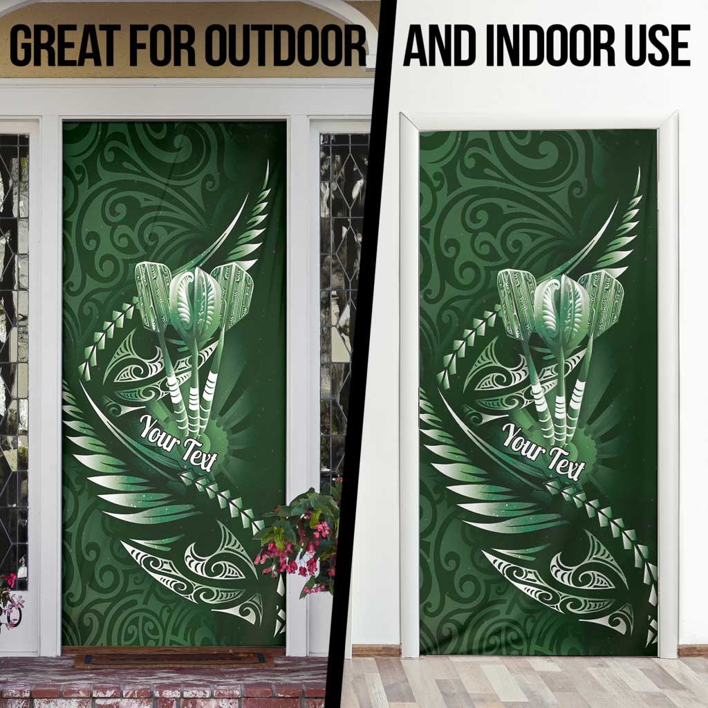 Personalised All Green New Zealand Darts Door Cover Aoteroa Fern Maori Galaxy Style LT14 - Polynesian Pride