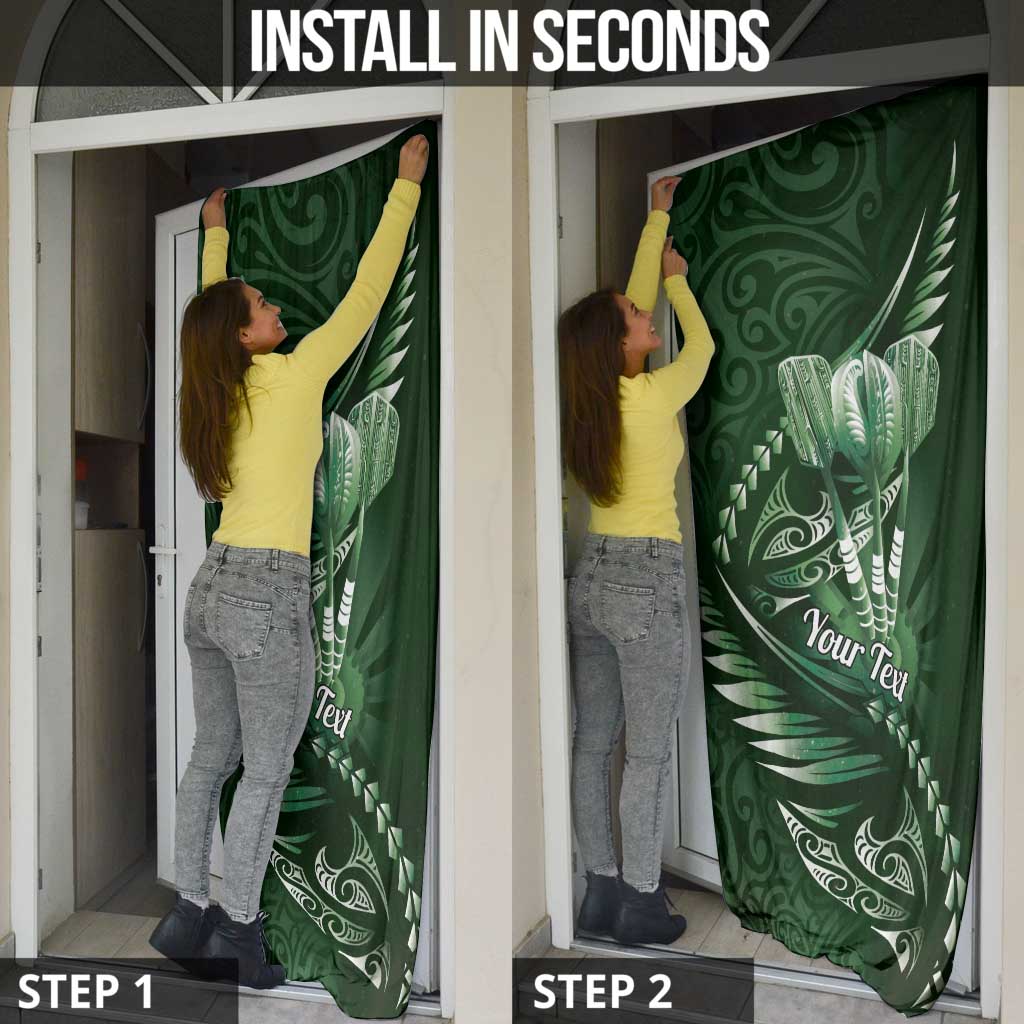 Personalised All Green New Zealand Darts Door Cover Aoteroa Fern Maori Galaxy Style LT14 - Polynesian Pride