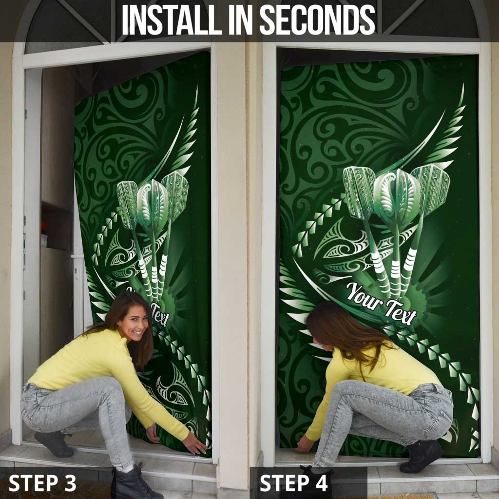 Personalised All Green New Zealand Darts Door Cover Aoteroa Fern Maori Galaxy Style LT14 - Polynesian Pride