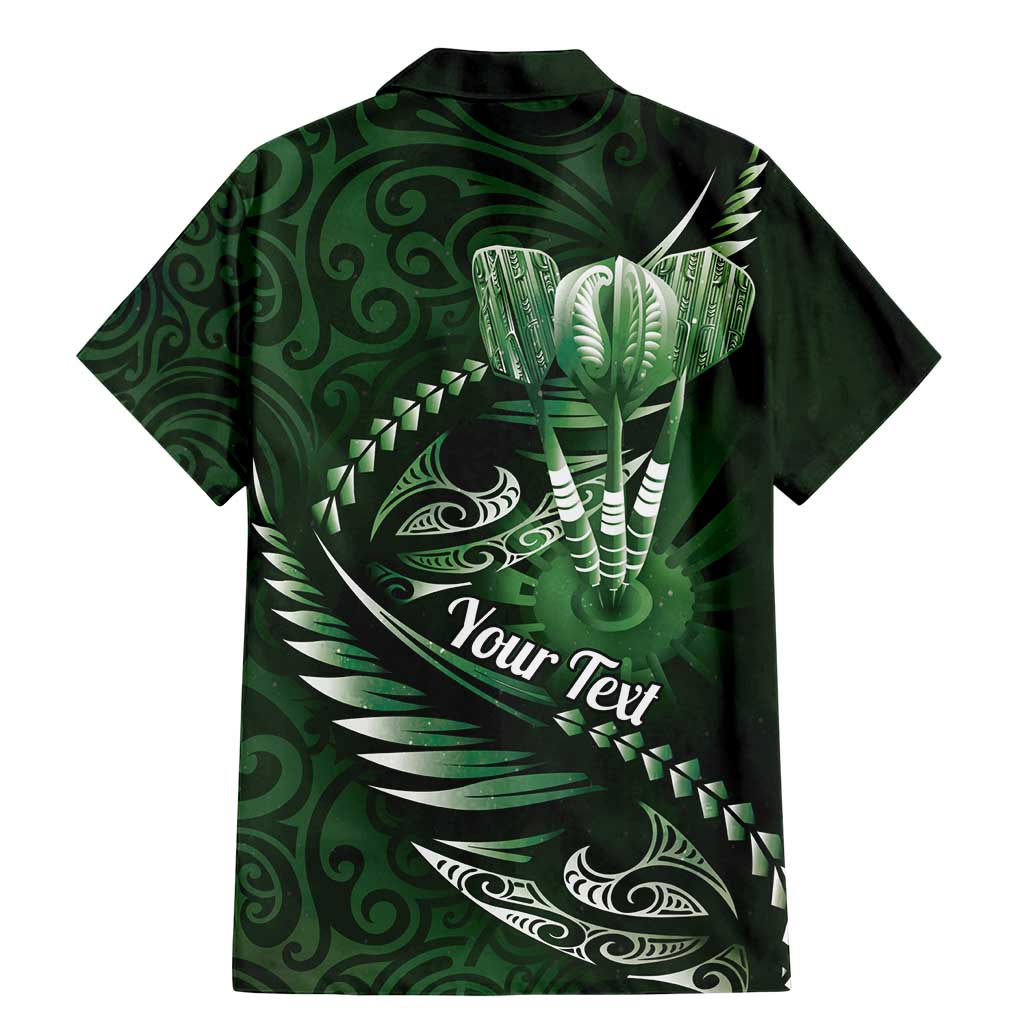 Personalised All Green New Zealand Darts Family Matching Mermaid Dress and Hawaiian Shirt Aoteroa Fern Maori Galaxy Style LT14 - Polynesian Pride