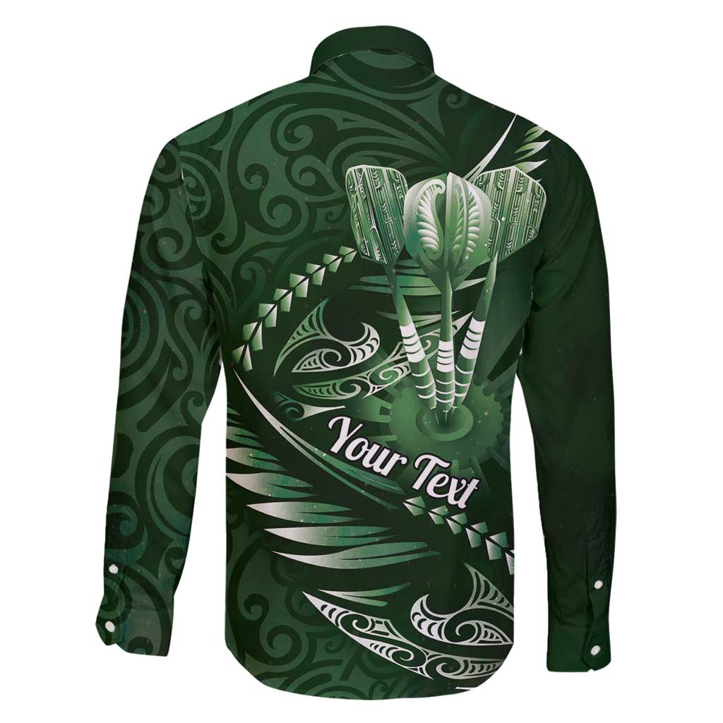 Personalised All Green New Zealand Darts Family Matching Off Shoulder Maxi Dress and Hawaiian Shirt Aoteroa Fern Maori Galaxy Style LT14 - Polynesian Pride