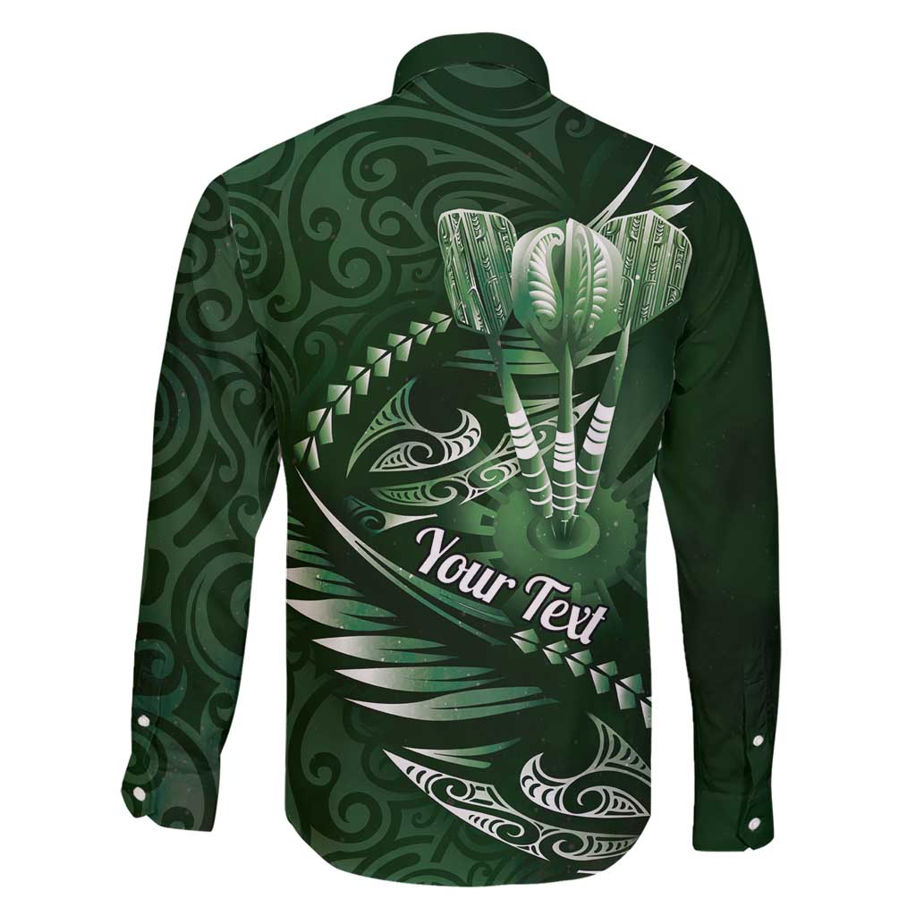 Personalised All Green New Zealand Darts Family Matching Short Sleeve Bodycon Dress and Hawaiian Shirt Aoteroa Fern Maori Galaxy Style LT14 - Polynesian Pride