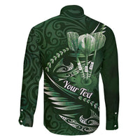 Personalised All Green New Zealand Darts Family Matching Summer Maxi Dress and Hawaiian Shirt Aoteroa Fern Maori Galaxy Style LT14 - Polynesian Pride