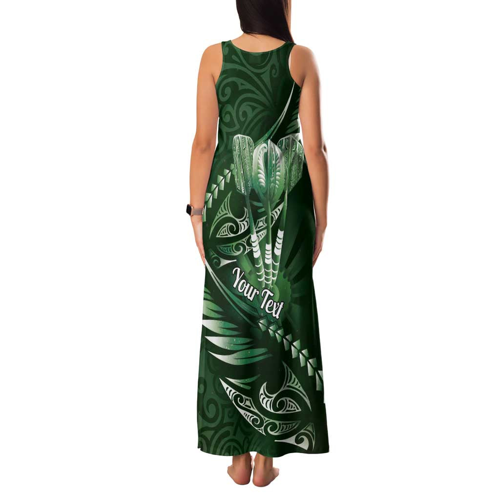 Personalised All Green New Zealand Darts Family Matching Tank Maxi Dress and Hawaiian Shirt Aoteroa Fern Maori Galaxy Style LT14 - Polynesian Pride