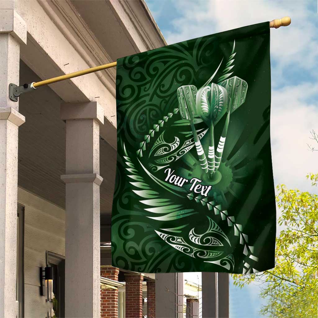 Personalised All Green New Zealand Darts Garden Flag Aoteroa Fern Maori Galaxy Style LT14 House Flag Green - Polynesian Pride
