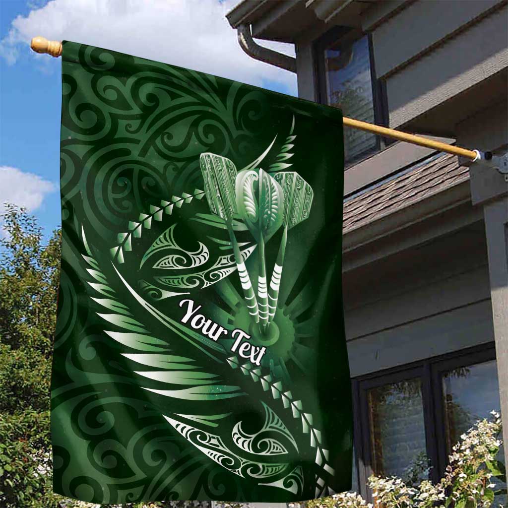 Personalised All Green New Zealand Darts Garden Flag Aoteroa Fern Maori Galaxy Style LT14 - Polynesian Pride