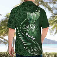 Personalised All Green New Zealand Darts Hawaiian Shirt Aoteroa Fern Maori Galaxy Style LT14 - Polynesian Pride