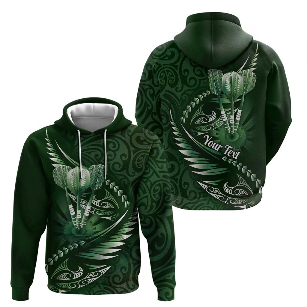 Personalised All Green New Zealand Darts Hoodie Aoteroa Fern Maori Galaxy Style LT14 - Polynesian Pride