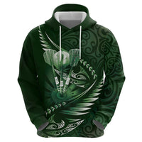 Personalised All Green New Zealand Darts Hoodie Aoteroa Fern Maori Galaxy Style LT14 - Polynesian Pride