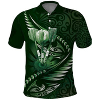Personalised All Green New Zealand Darts Polo Shirt Aoteroa Fern Maori Galaxy Style LT14 Green - Polynesian Pride