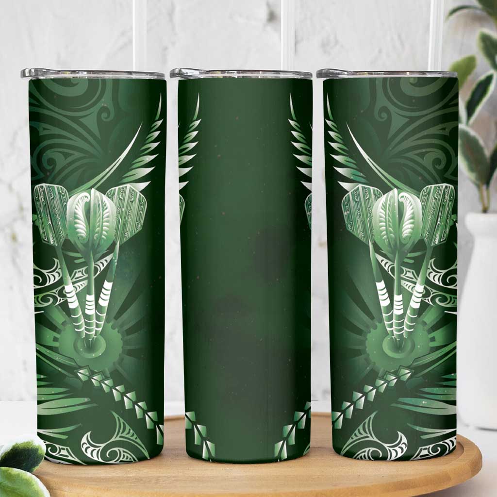 All Green New Zealand Darts Skinny Tumbler Aoteroa Fern Maori Galaxy Style LT14 - Polynesian Pride