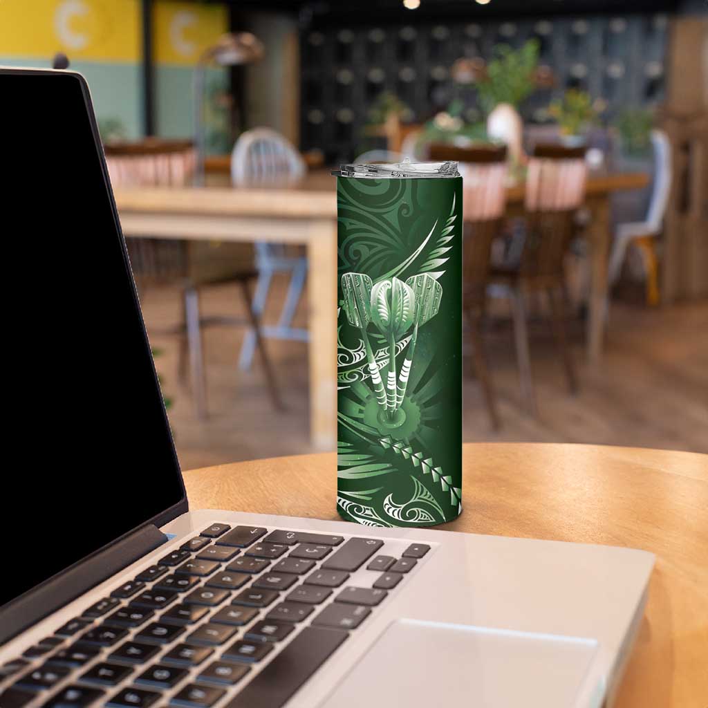 All Green New Zealand Darts Skinny Tumbler Aoteroa Fern Maori Galaxy Style LT14 - Polynesian Pride
