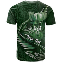 Personalised All Green New Zealand Darts T Shirt Aoteroa Fern Maori Galaxy Style LT14 - Polynesian Pride