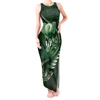 Personalised All Green New Zealand Darts Tank Maxi Dress Aoteroa Fern Maori Galaxy Style LT14 Women Green - Polynesian Pride