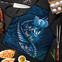 Personalised All Blue New Zealand Darts Apron Aoteroa Fern Maori Galaxy Style LT14 Blue - Polynesian Pride