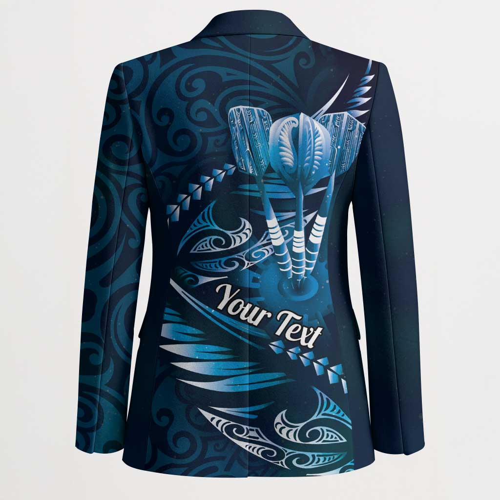 Personalised All Blue New Zealand Darts Blazer Aoteroa Fern Maori Galaxy Style - Polynesian Pride