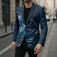 Personalised All Blue New Zealand Darts Blazer Aoteroa Fern Maori Galaxy Style - Polynesian Pride