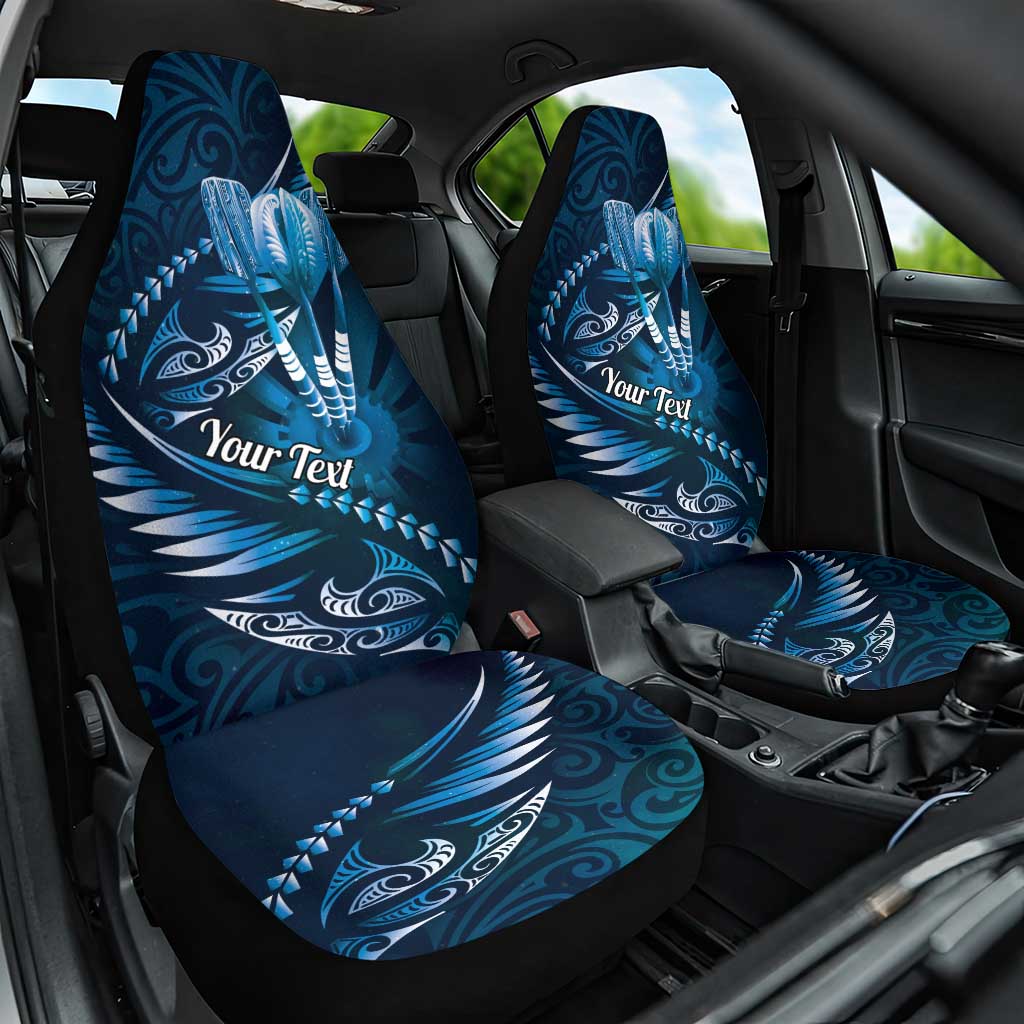 Personalised All Blue New Zealand Darts Car Seat Cover Aoteroa Fern Maori Galaxy Style