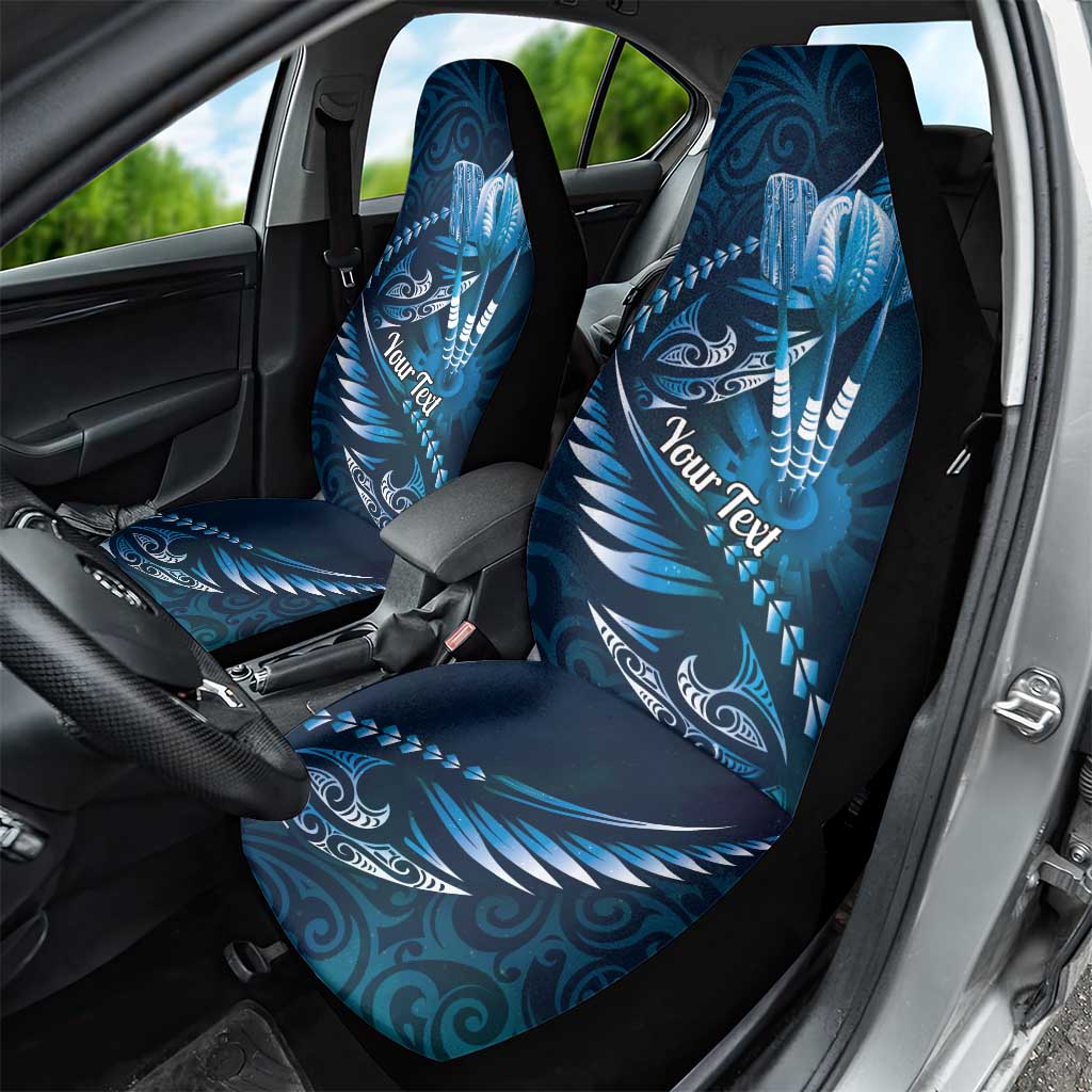 Personalised All Blue New Zealand Darts Car Seat Cover Aoteroa Fern Maori Galaxy Style LT14 - Polynesian Pride