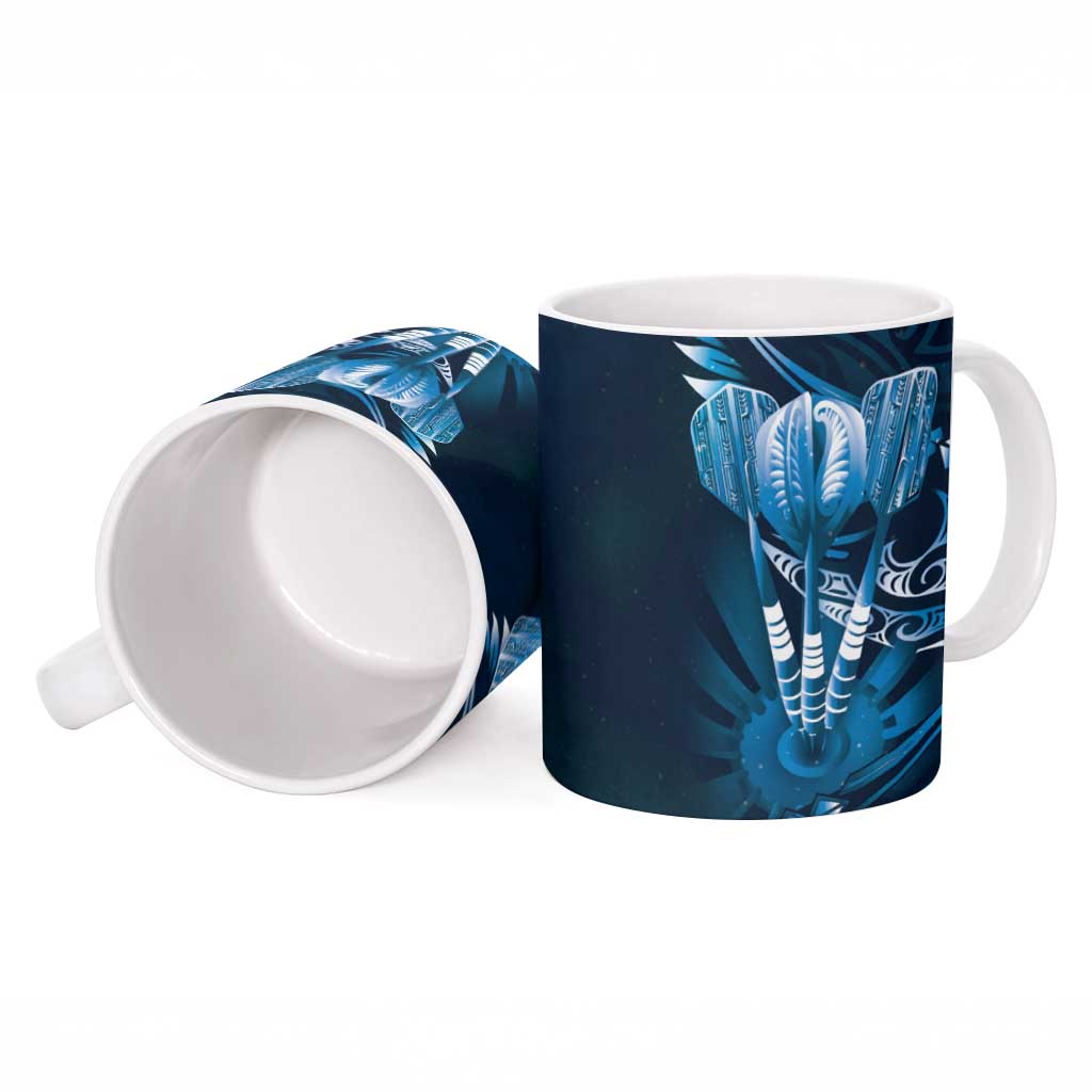 All Blue New Zealand Darts Ceramic Mug Aoteroa Fern Maori Galaxy Style - Polynesian Pride