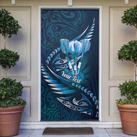 Personalised All Blue New Zealand Darts Door Cover Aoteroa Fern Maori Galaxy Style LT14 Blue - Polynesian Pride