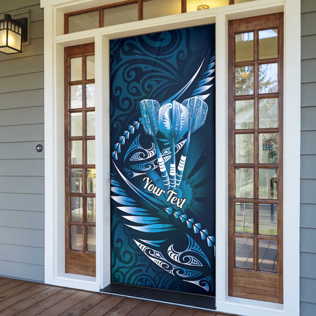 Personalised All Blue New Zealand Darts Door Cover Aoteroa Fern Maori Galaxy Style LT14 - Polynesian Pride