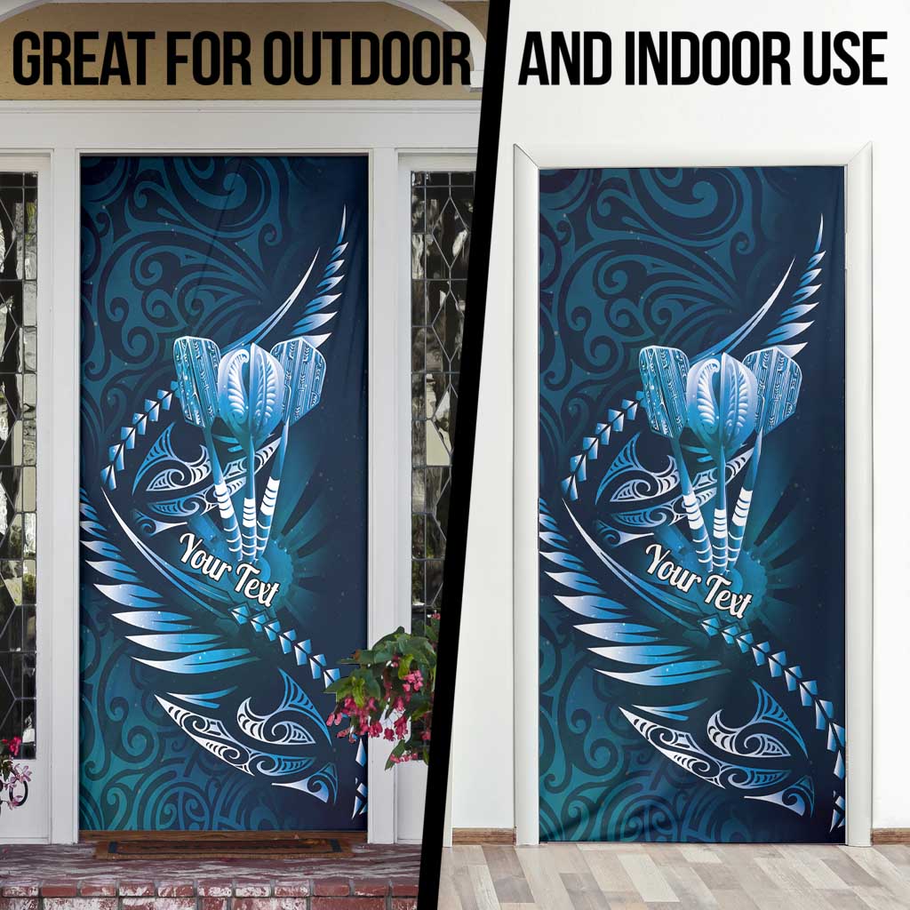 Personalised All Blue New Zealand Darts Door Cover Aoteroa Fern Maori Galaxy Style LT14 - Polynesian Pride