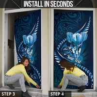 Personalised All Blue New Zealand Darts Door Cover Aoteroa Fern Maori Galaxy Style LT14 - Polynesian Pride