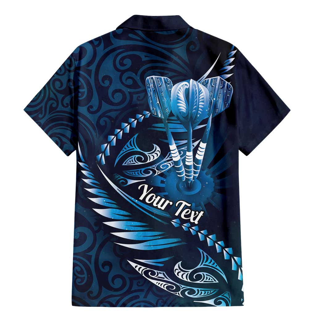 Personalised All Blue New Zealand Darts Family Matching Mermaid Dress and Hawaiian Shirt Aoteroa Fern Maori Galaxy Style LT14 - Polynesian Pride
