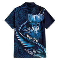 Personalised All Blue New Zealand Darts Family Matching Summer Maxi Dress and Hawaiian Shirt Aoteroa Fern Maori Galaxy Style LT14 - Polynesian Pride