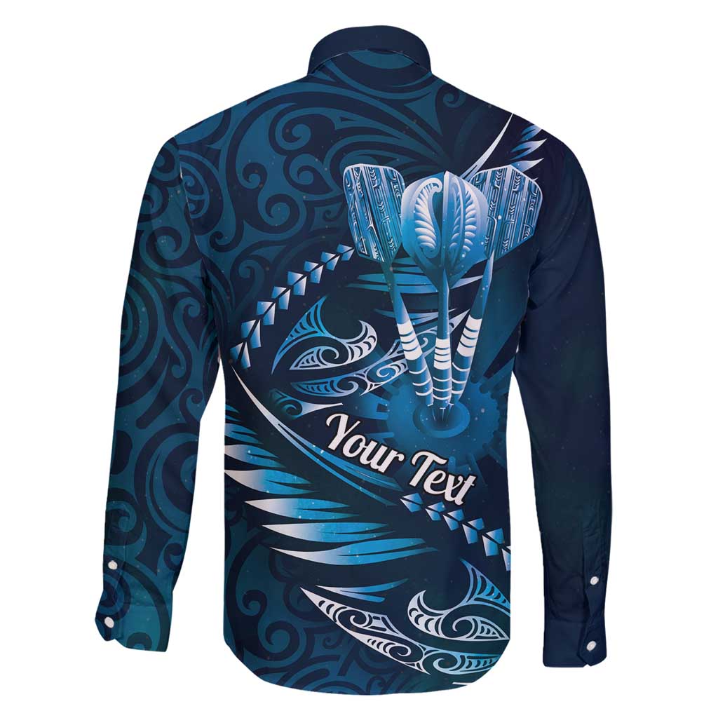 Personalised All Blue New Zealand Darts Family Matching Tank Maxi Dress and Hawaiian Shirt Aoteroa Fern Maori Galaxy Style LT14 - Polynesian Pride