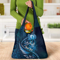 Personalised All Blue New Zealand Darts Grocery Bag Aoteroa Fern Maori Galaxy Style