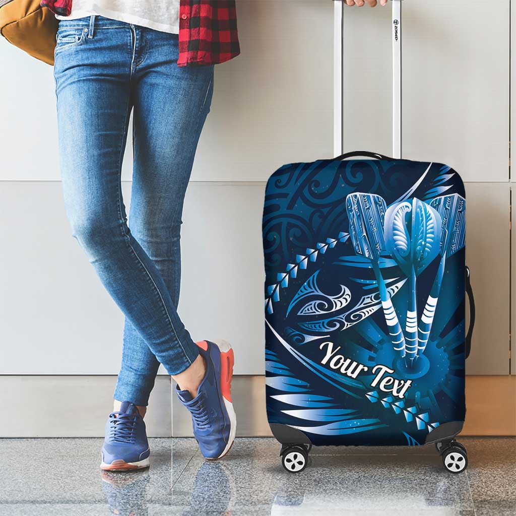 Personalised All Blue New Zealand Darts Luggage Cover Aoteroa Fern Maori Galaxy Style LT14 - Polynesian Pride
