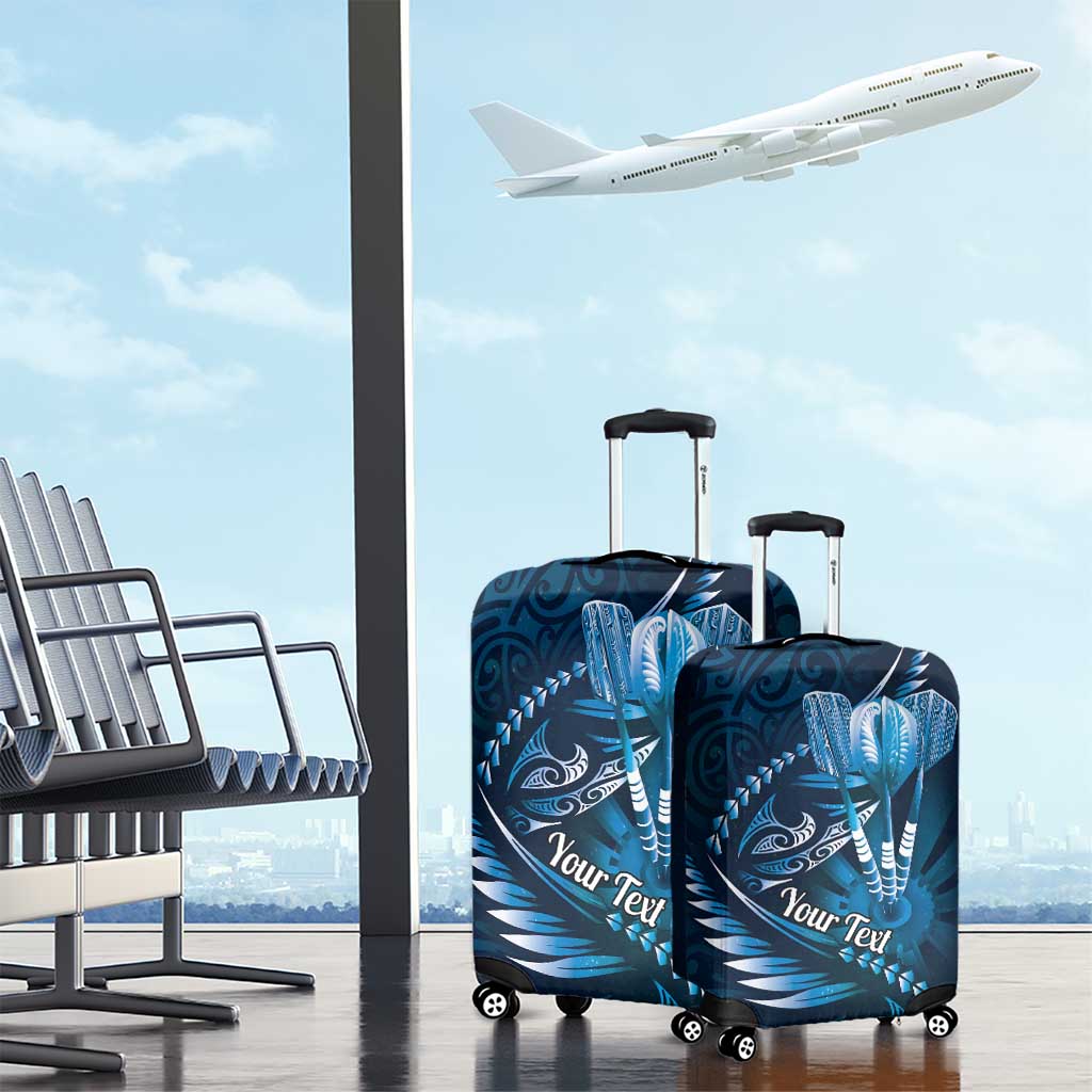 Personalised All Blue New Zealand Darts Luggage Cover Aoteroa Fern Maori Galaxy Style LT14 - Polynesian Pride
