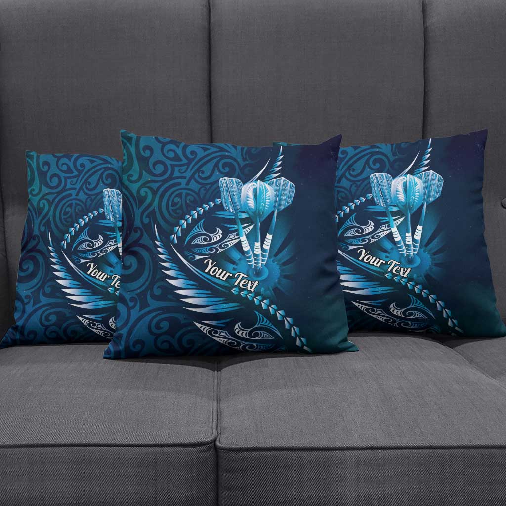 Personalised All Blue New Zealand Darts Pillow Cover Aoteroa Fern Maori Galaxy Style - Polynesian Pride