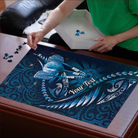 Personalised All Blue New Zealand Darts Puzzle Aoteroa Fern Maori Galaxy Style LT14 - Polynesian Pride
