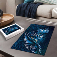 Personalised All Blue New Zealand Darts Puzzle Aoteroa Fern Maori Galaxy Style LT14 - Polynesian Pride
