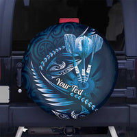 Personalised All Blue New Zealand Darts Spare Tire Cover Aoteroa Fern Maori Galaxy Style LT14 No hole Blue - Polynesian Pride
