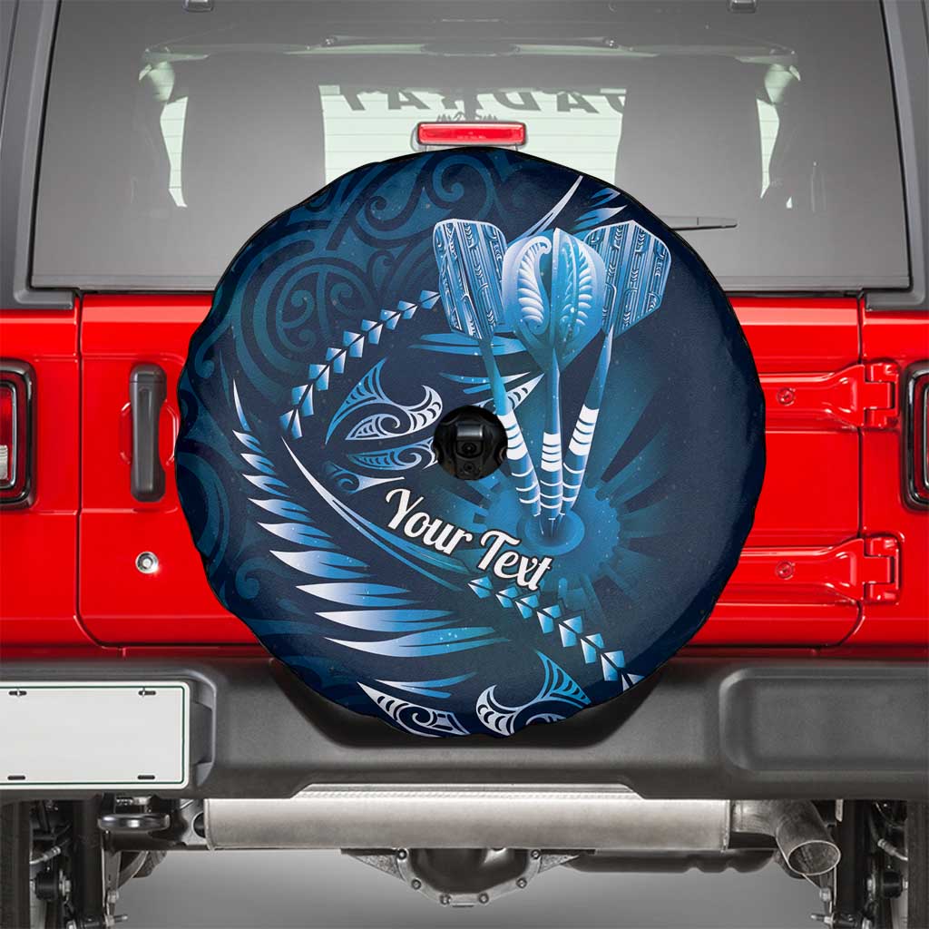 Personalised All Blue New Zealand Darts Spare Tire Cover Aoteroa Fern Maori Galaxy Style LT14 - Polynesian Pride