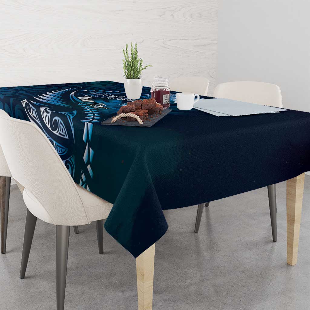 Personalised All Blue New Zealand Darts Tablecloth Aoteroa Fern Maori Galaxy Style