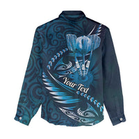 Personalised All Blue New Zealand Darts Women Casual Shirt Aoteroa Fern Maori Galaxy Style LT14 - Polynesian Pride