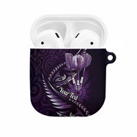 Personalised All Purple New Zealand Darts AirPods Case Aoteroa Fern Maori Galaxy Style LT14 Purple - Polynesian Pride