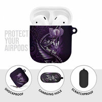 Personalised All Purple New Zealand Darts AirPods Case Aoteroa Fern Maori Galaxy Style LT14 - Polynesian Pride