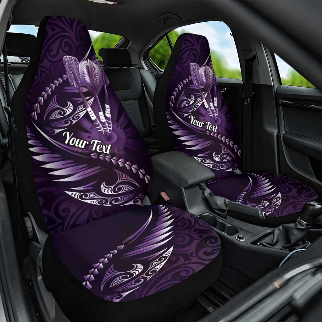 Personalised All Purple New Zealand Darts Car Seat Cover Aoteroa Fern Maori Galaxy Style LT14 One Size Purple - Polynesian Pride
