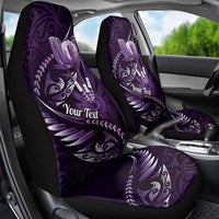 Personalised All Purple New Zealand Darts Car Seat Cover Aoteroa Fern Maori Galaxy Style LT14 - Polynesian Pride