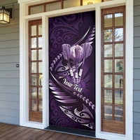 Personalised All Purple New Zealand Darts Door Cover Aoteroa Fern Maori Galaxy Style LT14 - Polynesian Pride