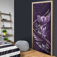 Personalised All Purple New Zealand Darts Door Cover Aoteroa Fern Maori Galaxy Style LT14 - Polynesian Pride
