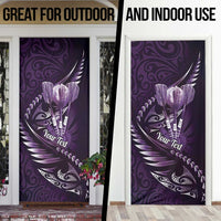 Personalised All Purple New Zealand Darts Door Cover Aoteroa Fern Maori Galaxy Style LT14 - Polynesian Pride