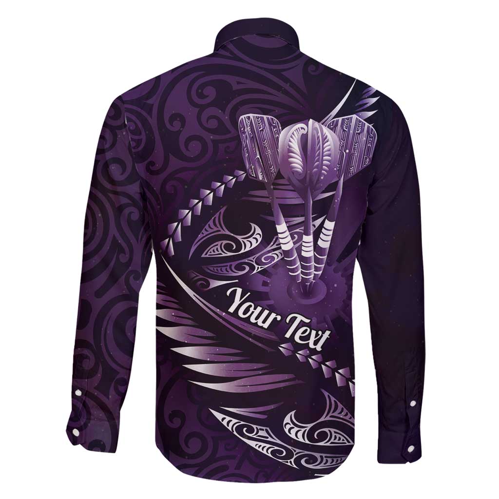 Personalised All Purple New Zealand Darts Family Matching Summer Maxi Dress and Hawaiian Shirt Aoteroa Fern Maori Galaxy Style LT14 - Polynesian Pride